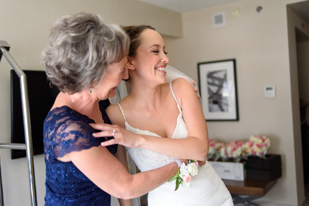 smiling happy excitement wedding day mother daughter