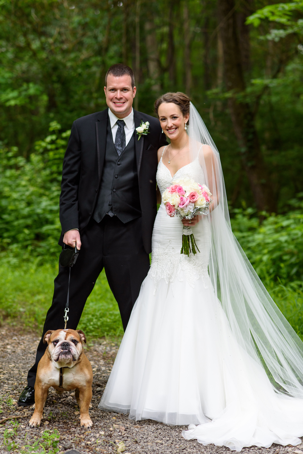 bride and groom bulldog first home plot of land