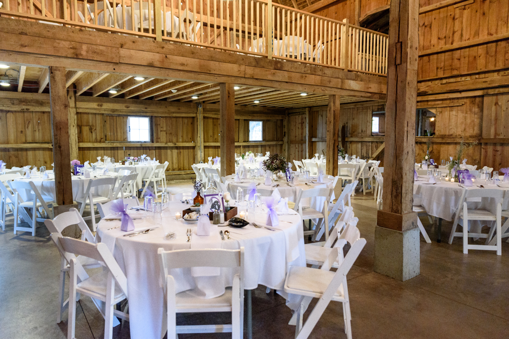 Fall Purple Patchwork Quilt Inn Barn Wedding