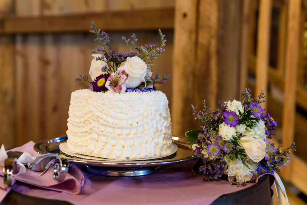 Fall Purple Patchwork Quilt Inn Barn Wedding