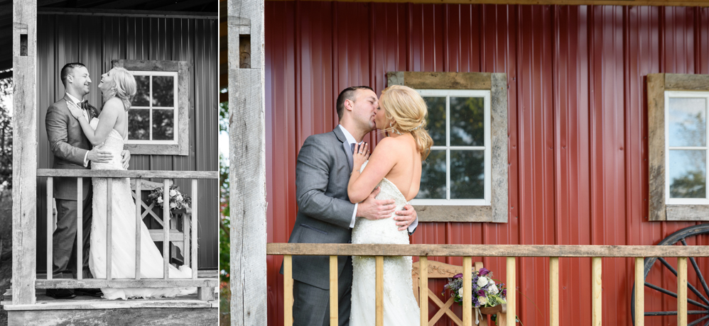 Fall Purple Patchwork Quilt Inn Barn Wedding