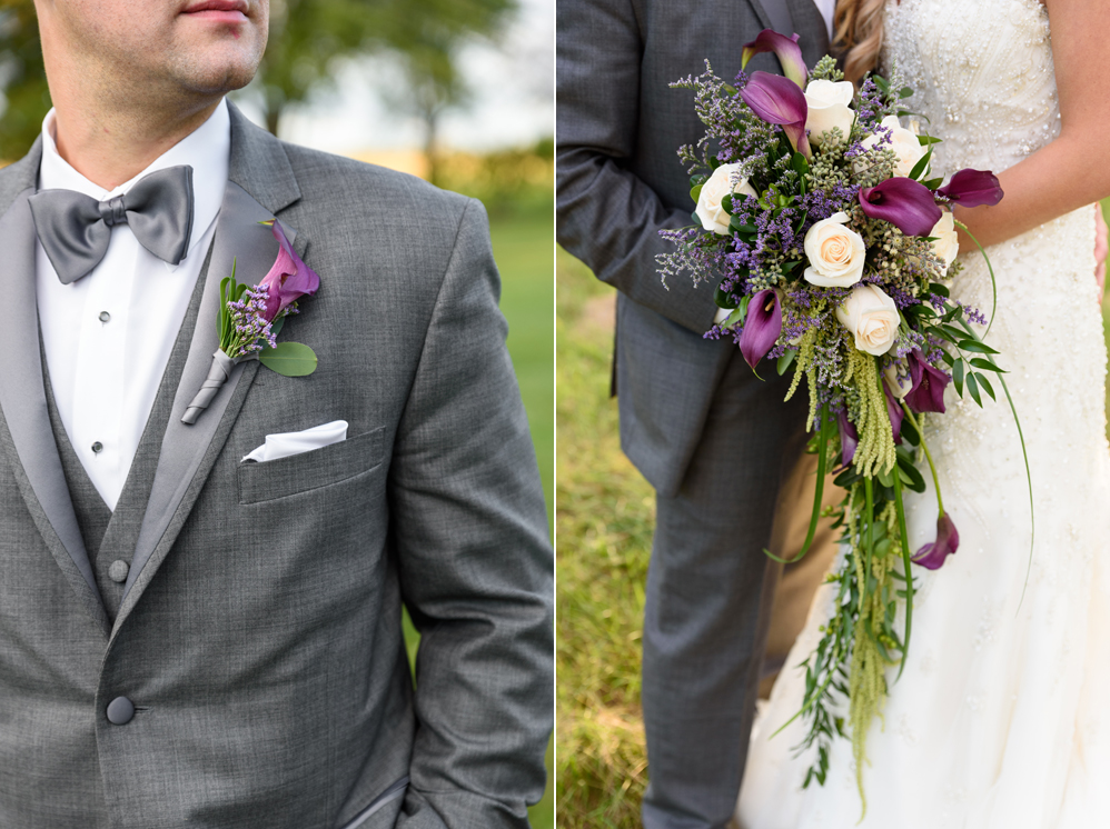 Fall Purple Patchwork Quilt Inn Barn Wedding