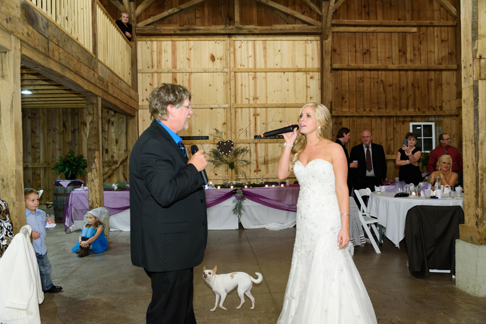 Fall Purple Patchwork Quilt Inn Barn Wedding