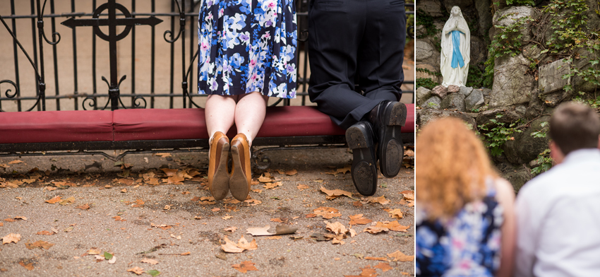 Notre Dame Campus Grotto Fall Engagement Session