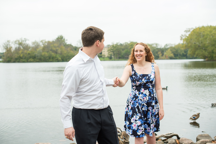 Notre Dame Campus Lake Fall Engagement Session