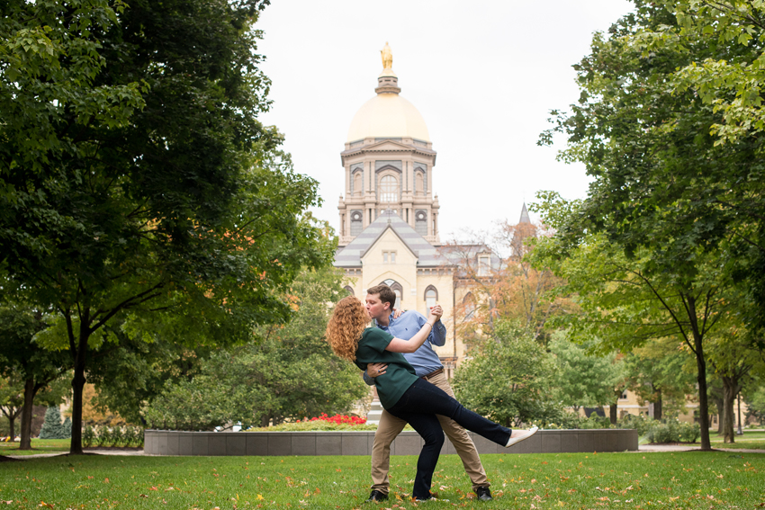 Notre Dame Campus Golden Dome Fall Engagement Session