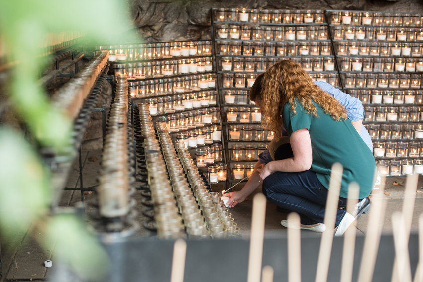 Notre Dame Campus Grotto Fall Engagement Session