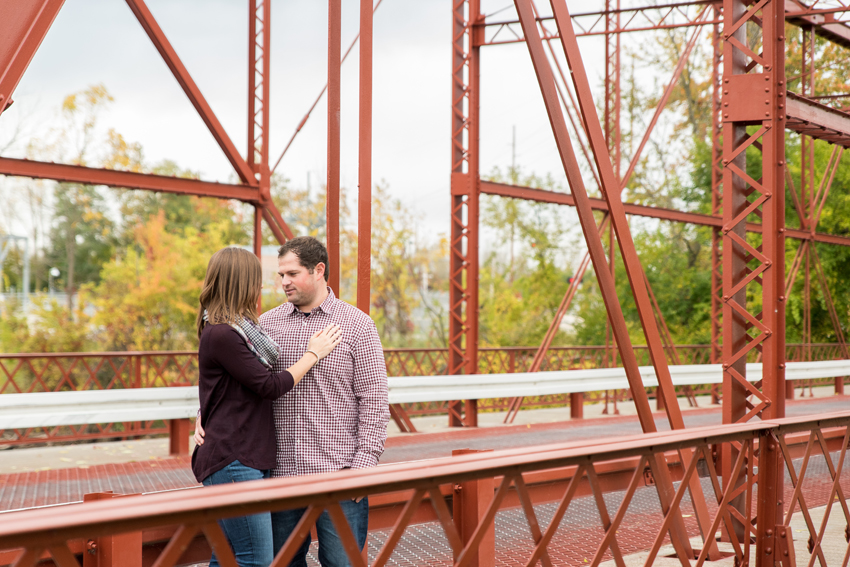 Goshen Old Bag Factory Bridge Fall Engagement Session