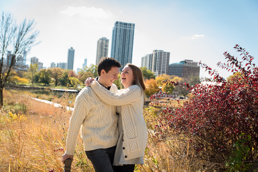 Lincoln Park Chicago Fall Engagement Session