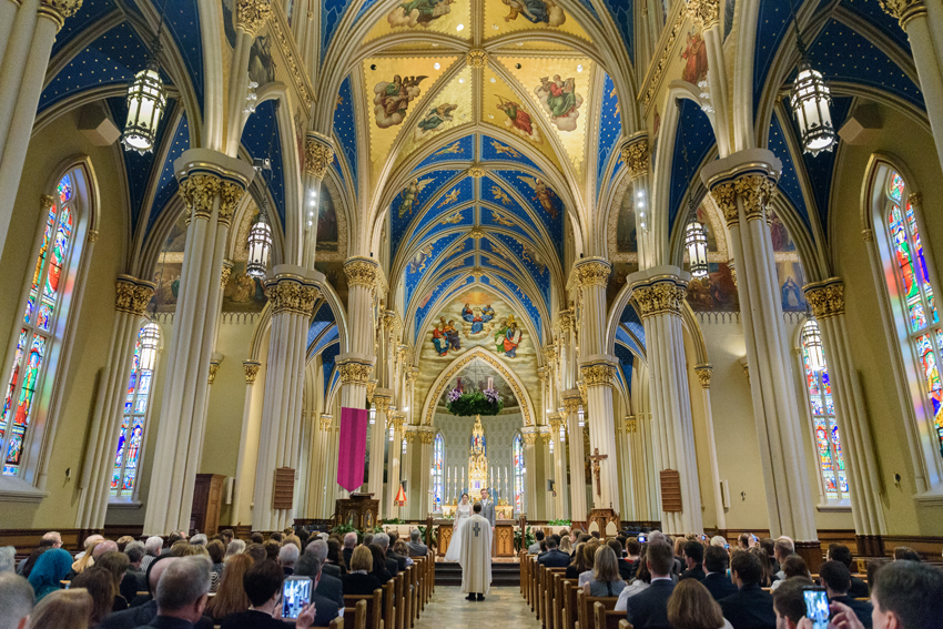 University of Notre Dame Basilica of the Sacred Heart Winter Wed