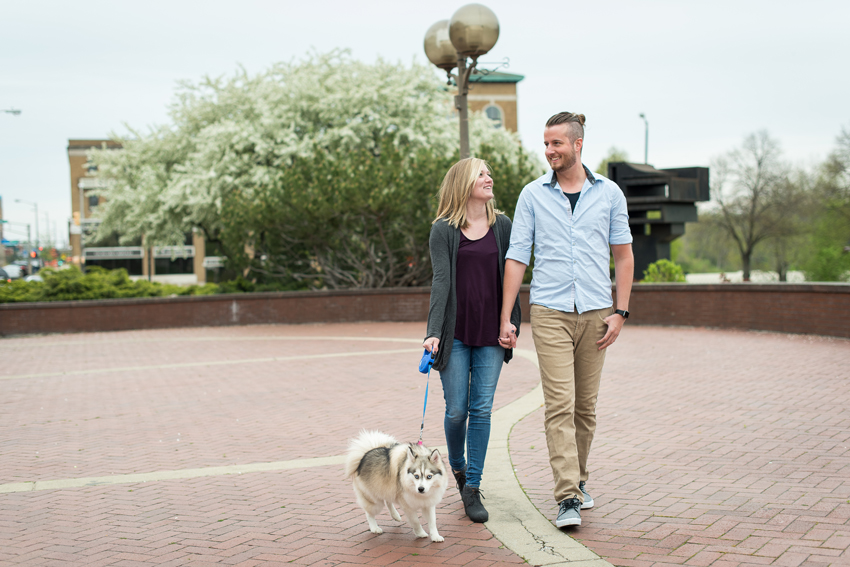 Downtown South Bend Engagement Session Photo