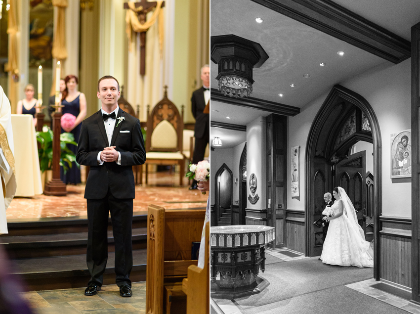 University of Notre Dame Navy and Pink Spring Wedding Photos