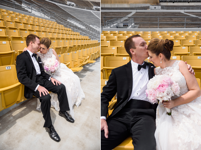 University of Notre Dame Navy and Pink Spring Wedding Photos