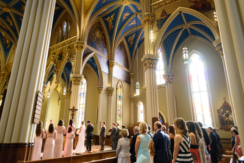 Basilica of the Sacred Heart at Notre Dame Summer Wedding Photos