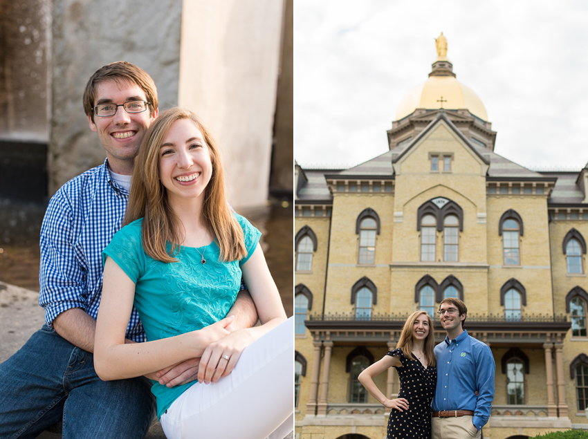 University of Notre Dame Summer Engagement Session Photos