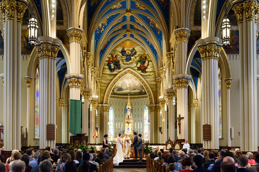 Basilica of the Sacred Heart at Notre Dame Morris Inn Summer Wed