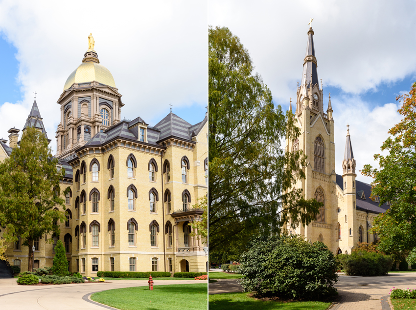 University Notre Dame Basilica South Bend Country Club Fall Wedd