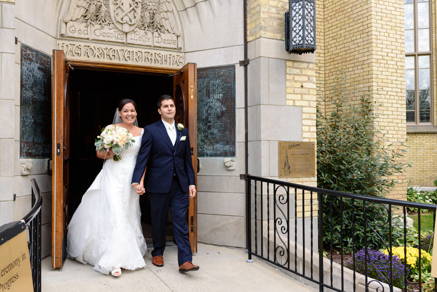 University Notre Dame Basilica South Bend Country Club Fall Wedd