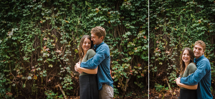 Notre Dame Fall Rain Engagement Photos