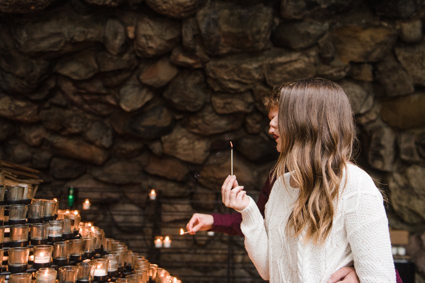 Notre Dame Fall Rain Engagement Photos