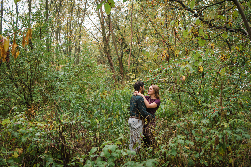 Saint Patricks Park Fall Rain Engagement Photos