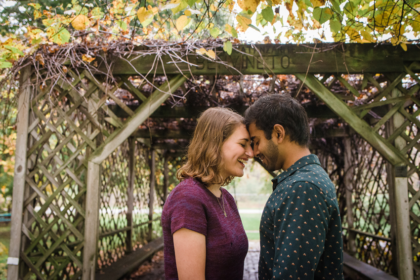 Saint Patricks Park Fall Rain Engagement Photos