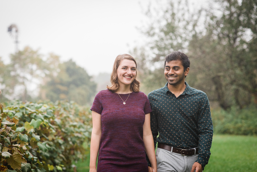 Saint Patricks Park Fall Rain Engagement Photos