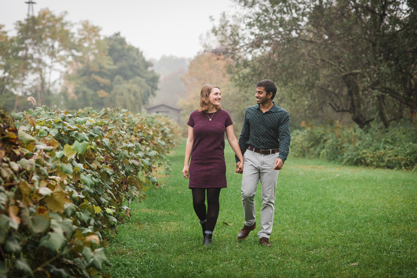 Saint Patricks Park Fall Rain Engagement Photos