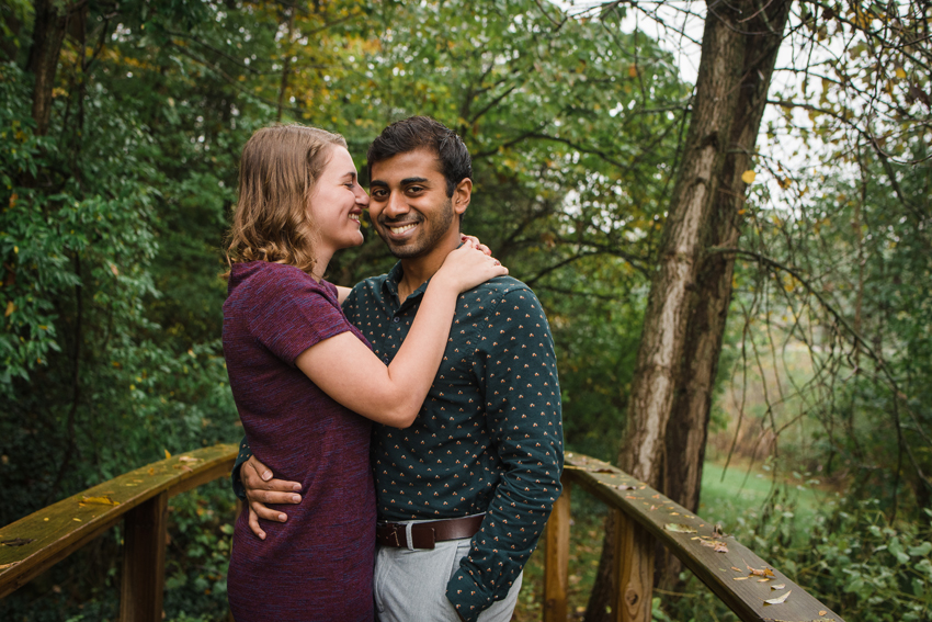 Saint Patricks Park Fall Rain Engagement Photos