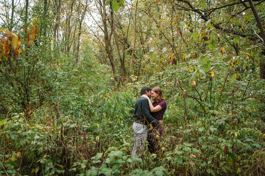 Saint Patricks Park Fall Rain Engagement Photos