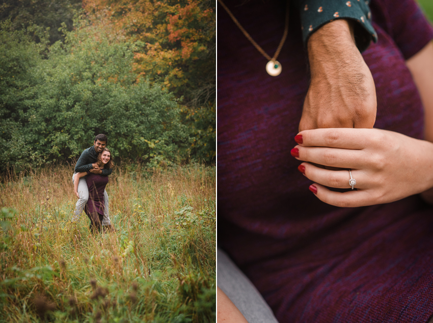 Saint Patricks Park Fall Rain Engagement Photos