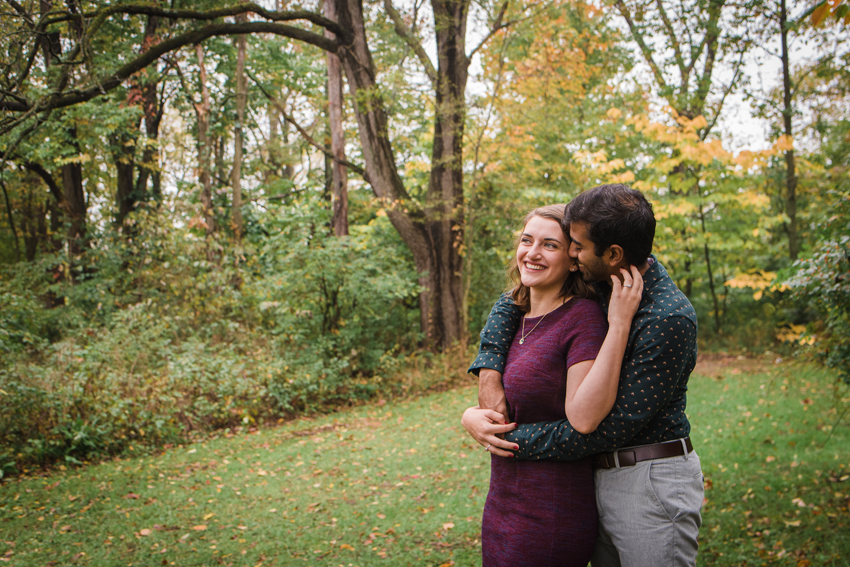 Saint Patricks Park Fall Rain Engagement Photos