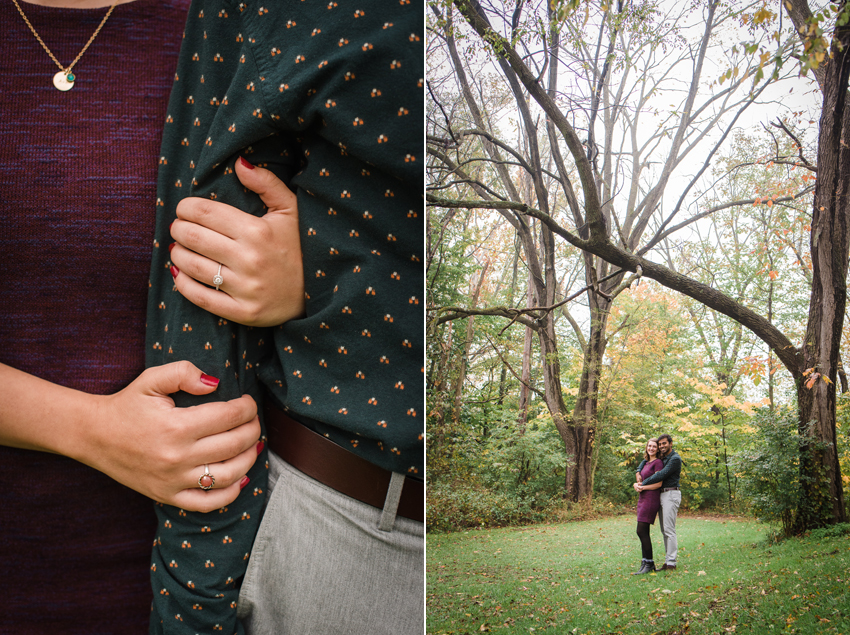 Saint Patricks Park Fall Rain Engagement Photos