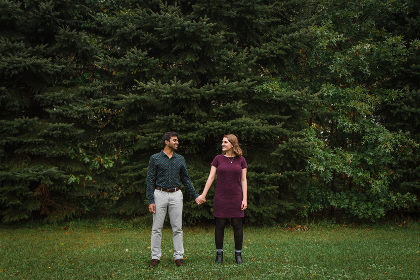 Saint Patricks Park Fall Rain Engagement Photos