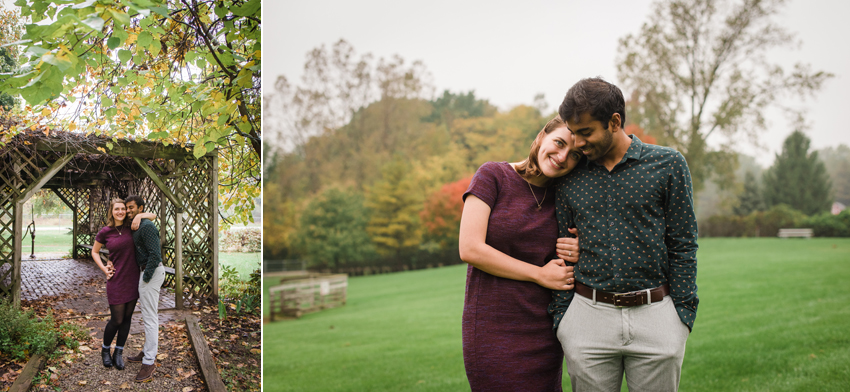 Saint Patricks Park Fall Rain Engagement Photos