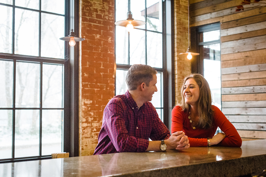 Journeyman Distilliery Winter Engagement Photos