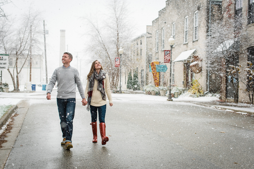 Journeyman Distilliery Winter Engagement Photos