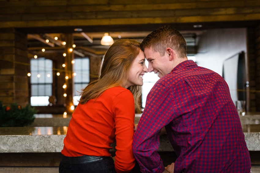 Journeyman Distilliery Winter Engagement Photos