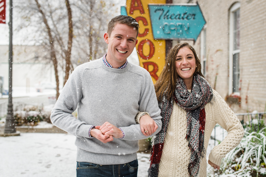 Journeyman Distilliery Winter Engagement Photos