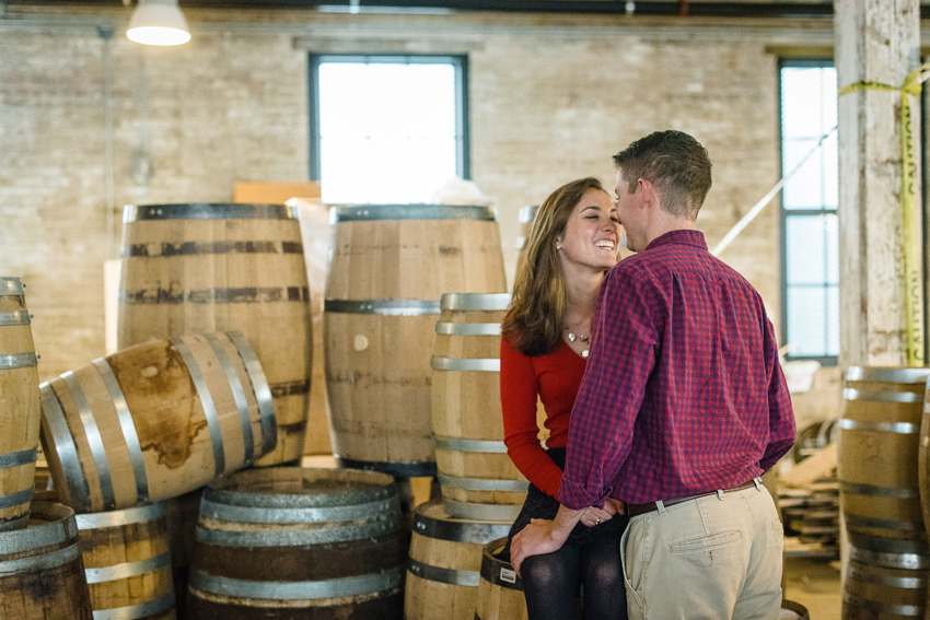 Journeyman Distilliery Winter Engagement Photos