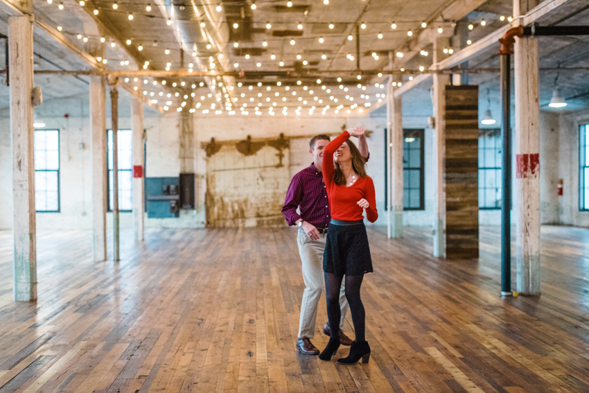 Journeyman Distilliery Winter Engagement Photos