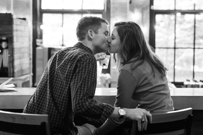 Journeyman Distilliery Winter Engagement Photos