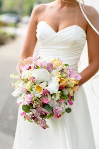 bridal bouquet by michaelangelos events with cattleya orchids and roses