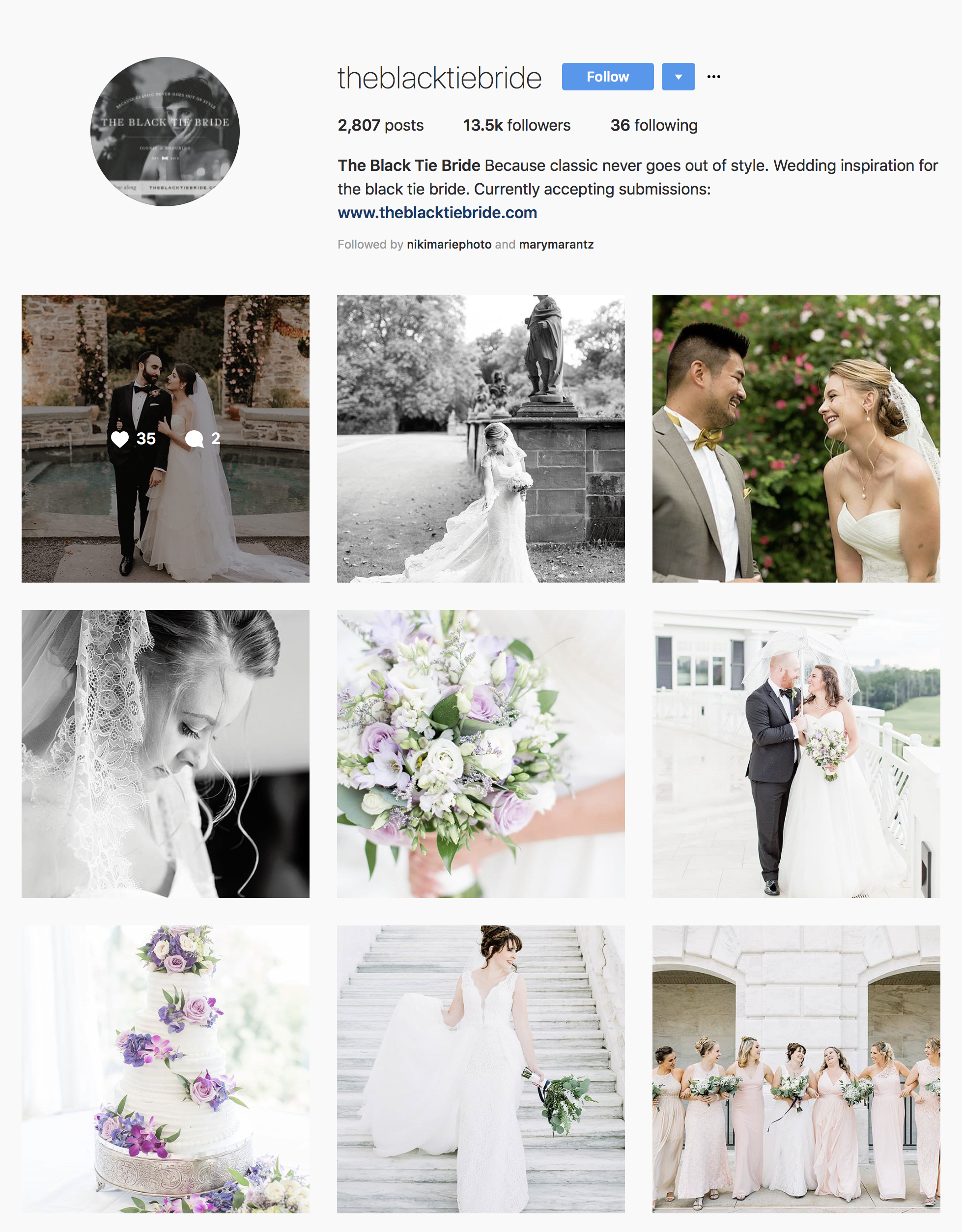 The Black Tie Bride Instagram