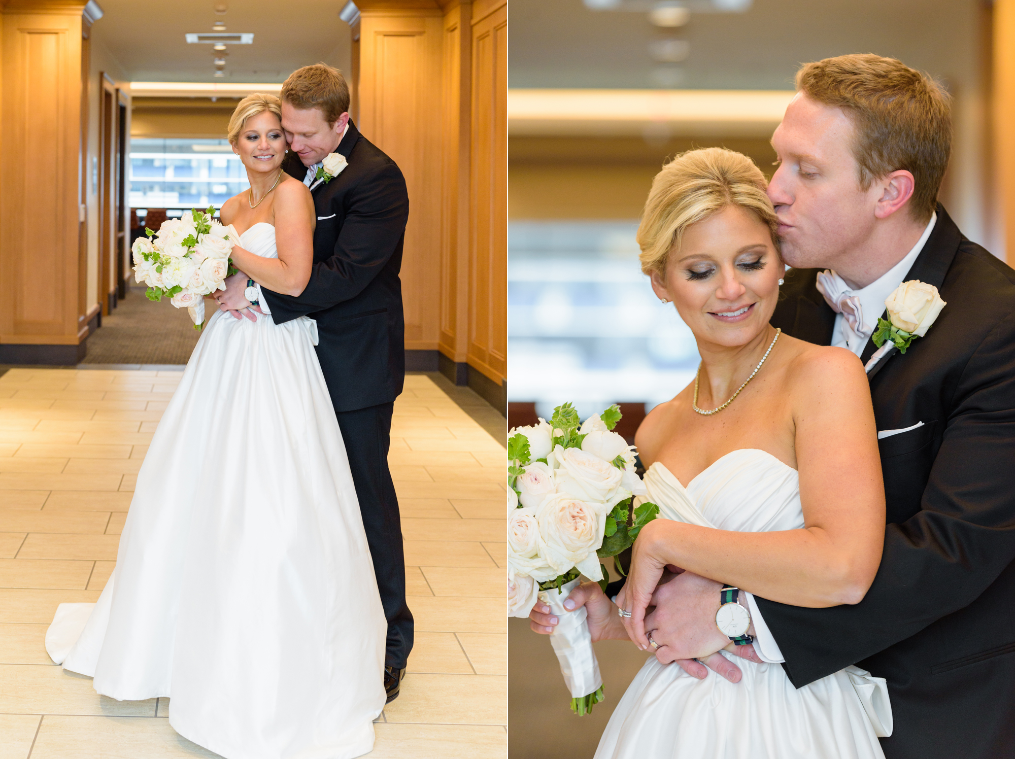 Bride & Groom at Duncan Student Center on the campus of University of Notre Dame