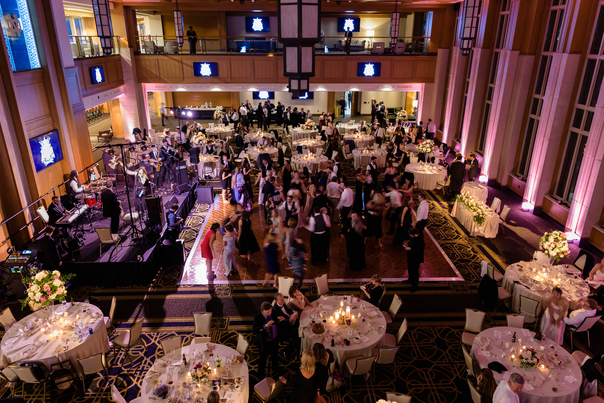 Wedding Reception at Dahnke Ballroom on the campus of University of Notre Dame