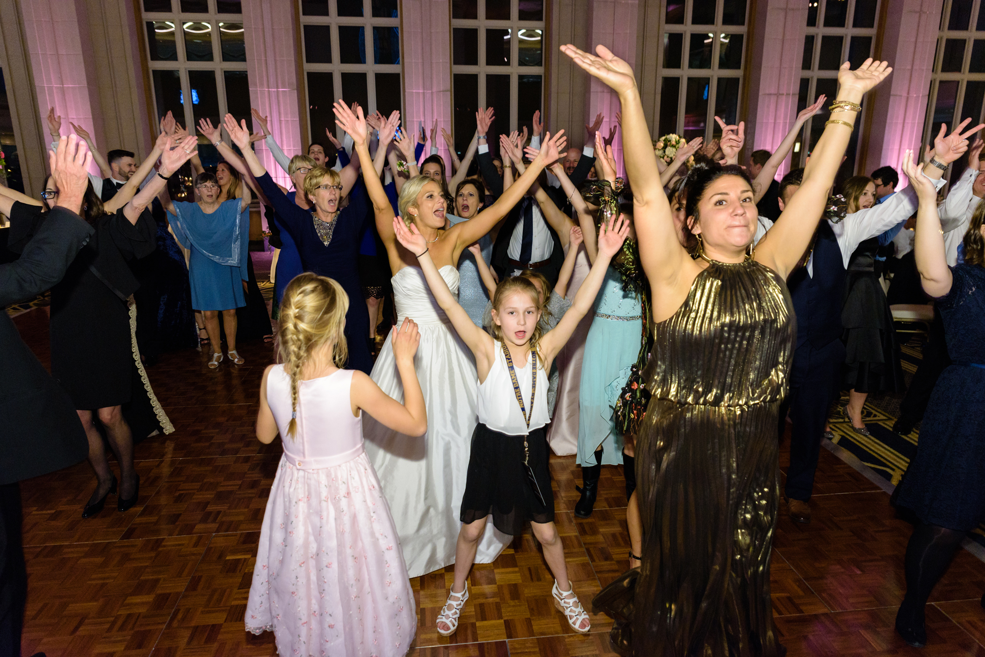 Wedding Reception at Dahnke Ballroom on the campus of University of Notre Dame