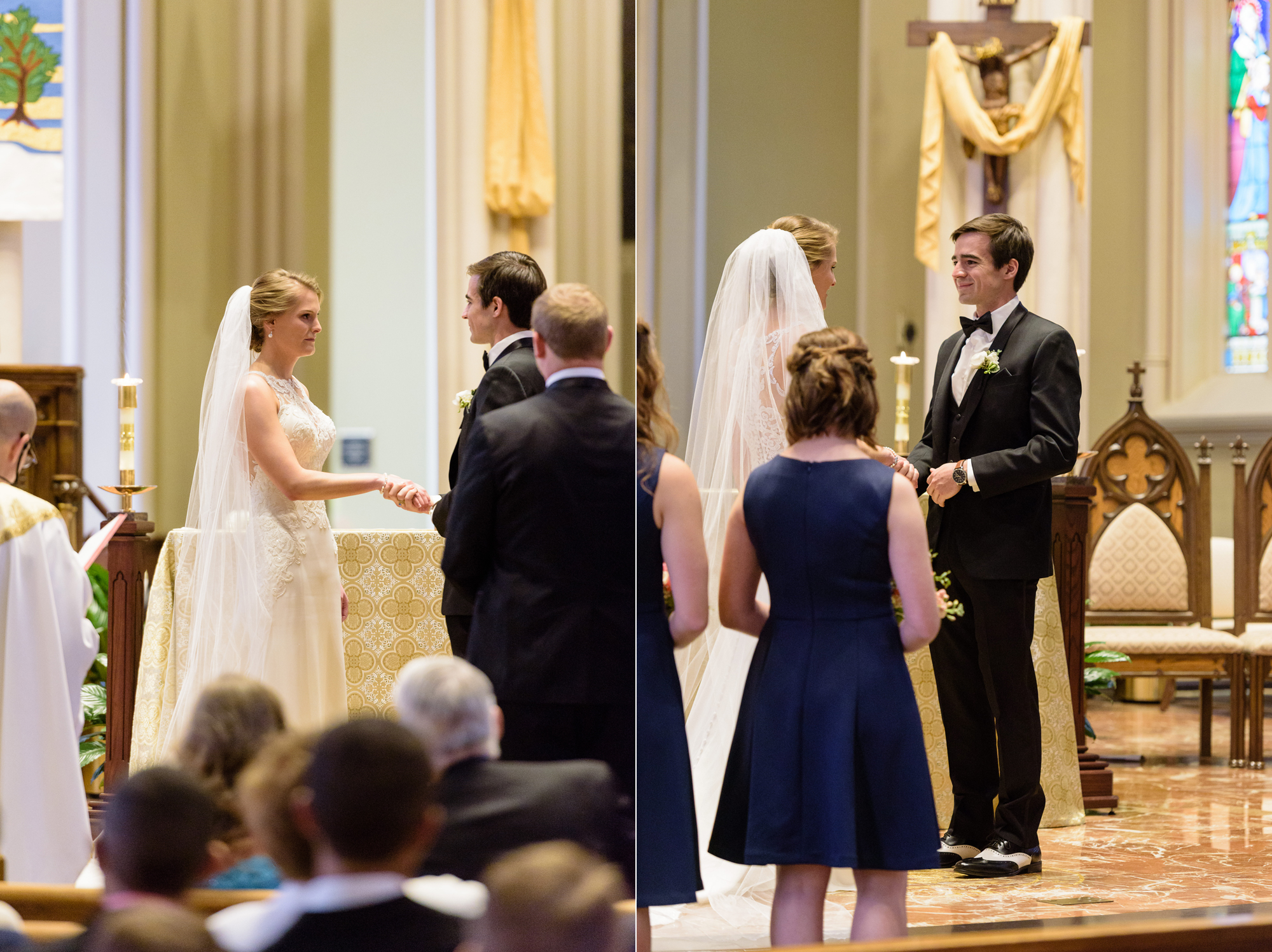 Bride & Groom during their ceremony at the Basilica