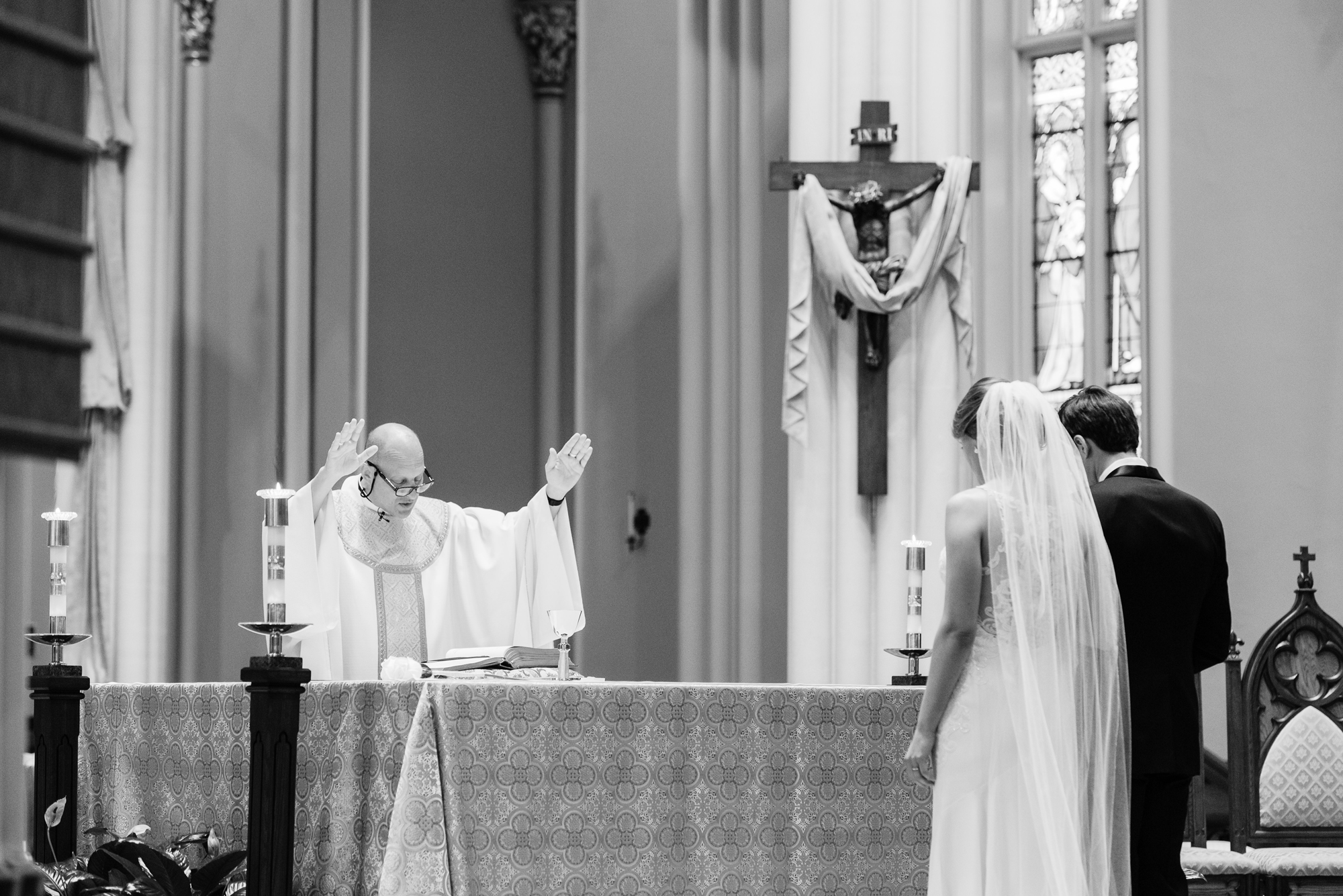 Bride & Groom during their ceremony at the Basilica