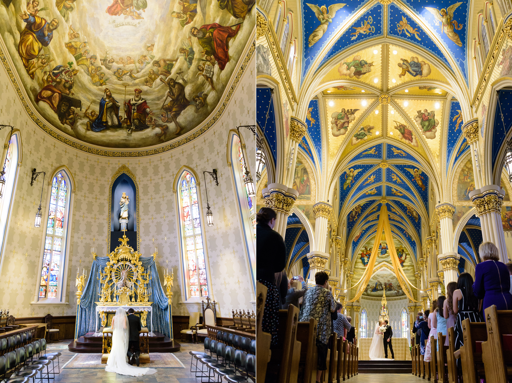 Bride & Groom during their ceremony at the Basilica